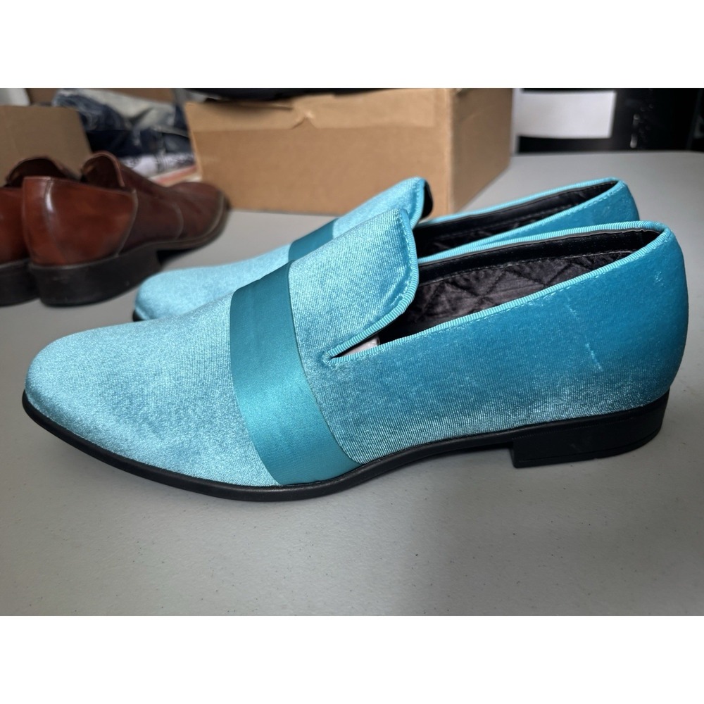 New Amali Knight Turquoise 10.5 Satin Loafers